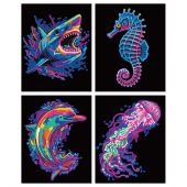Kit de broderie Diamant - Dotzies - 4 designs animaux marins