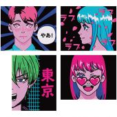 Kit de broderie Diamant - Dotzies - 4 designs Anime Manga