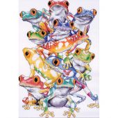 Kit broderie point de croix - Design works - Pile de grenouilles