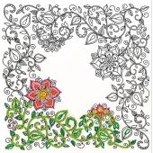 Toile pré-dessinée - Zenbroidery - Jardin