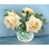 Kit broderie point de croix - Toison d'or - Roses thé