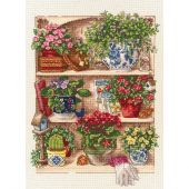 Kit broderie point de croix - Toison d'or - Étagère à fleurs