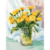 Kit broderie point de croix - Toison d'or - Bouquet de dandelions