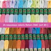 Fil à tapisser - DMC - Lot 24 nouveaux coloris Retors Mat - Art. 89