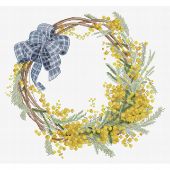 Kit broderie point de croix - Hobby Jobby - Couronne de mimosa