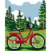 Kit de canevas pour enfant - Luc Créations - La bicyclette rouge