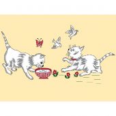 Kit de canevas pour enfant - Luc Créations - Petis chats blancs