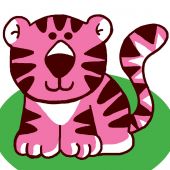 Kit de canevas pour enfant - Luc Créations - Tigre rose