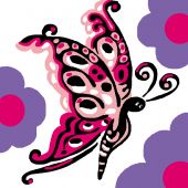 Kit de canevas pour enfant - Luc Créations - Papillon rose
