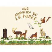 Kit broderie point de croix - La planète mauve - Les animaux de la forêt