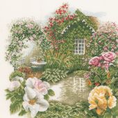 Kit broderie point de croix - Lanarte - Roses du jardin