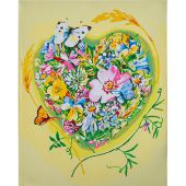 Kit de peinture par numéro - Lanarte - Coeur de fleurs