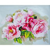 Kit de peinture par numéro - Lanarte - Bouquet de pivoines