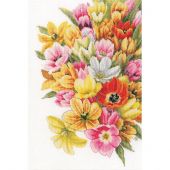 Kit broderie point de croix - Lanarte - Couvre-moi de tulipes - Etamine