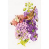 Kit broderie point de croix - Lanarte - La rencontre des fleurs - Aïda