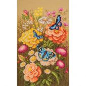 Kit broderie point de croix - Lanarte - Jardin de papillons mystiques