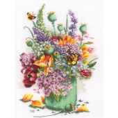 Kit broderie point de croix - Lanarte - Bouquet de fleurs 