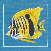 Kit broderie point de croix - Lanarte - Poisson zèbre jaune