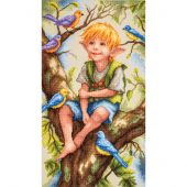 Kit broderie point de croix - Lanarte - Bavardages parmi les feuilles