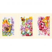Kit de carte à broder  - Lanarte - Bouquet de fleurs