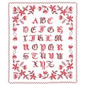 Kit broderie point de croix - Le Bonheur des Dames - Abécédaire rouge