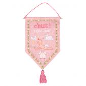 Kit de bannière à broder - Le Bonheur des Dames - Bébé dort - Rose