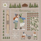 Kit au point de broderie  - Le Bonheur des Dames - Bienvenue - Janvier (imprimée)