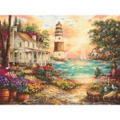 Kit broderie point de croix - Letistitch - Cottage vue sur mer