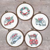 Kit point de croix - Letistitch - Voitures de Noël Rétros - 5 modèles à réaliser