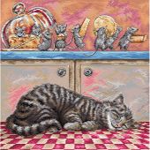 Kit broderie point de croix - Letistitch - Quand le chat dort...