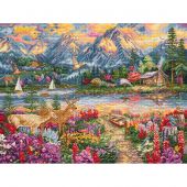 Kit broderie point de croix - Letistitch - Montagne au Printemps