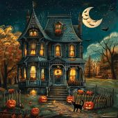 Kit de broderie Diamant - Letistitch - Maison Halloween
