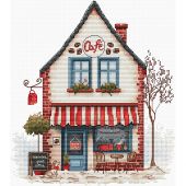 Kit broderie point de croix - Luca-S - Bienvenue au café