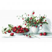 Kit broderie point de croix - Luca-S - Nature morte, les fraises 