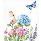 Kit broderie point de croix - Luca-S - Fleurs d'été et papillons