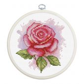 Kit broderie point de croix avec tambour - Luca-S - Arôme de rose