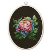 Kit broderie point de croix avec tambour - Luca-S - Pivoine "Abalone Pearl"