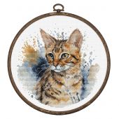 Kit broderie point de croix avec tambour - Luca-S - Chat Bengal