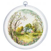 Kit broderie point de croix avec tambour - Luca-S - Le Printemps