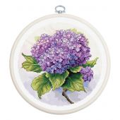 Kit broderie point de croix avec tambour - Luca-S - Hortensias