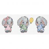 Kit broderie point de croix - Luca-S - Mes premiers éléphants à broder