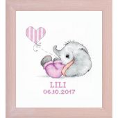 Kit point de croix - Luca-S - Bébé fille (cadre rose clair)