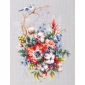 Kit broderie point de croix - Magic Needle - Coquelicots et fleurs de coton