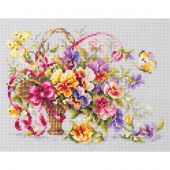 Kit broderie point de croix - Magic Needle - Bouquet de pensées