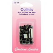 Oeillets et rivets - Couture loisirs - 20 oeillets - 10 mm coloris brun