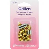 Oeillets et rivets - Couture loisirs - 20 oeillets - 10 mm coloris or