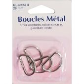 Boucles et clips - Couture loisirs - Anneaux demi-ronds - 20 mm métal