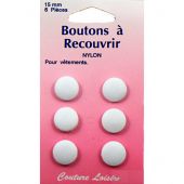 Boutons à recouvrir - Couture loisirs - 6 boutons à coudre - 15 mm