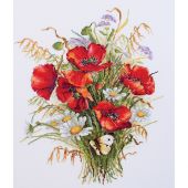 Kit broderie point de croix - Merejka - Avoine et coquelicots