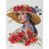 Kit broderie point de croix - Merejka - Chapeau de fleurs